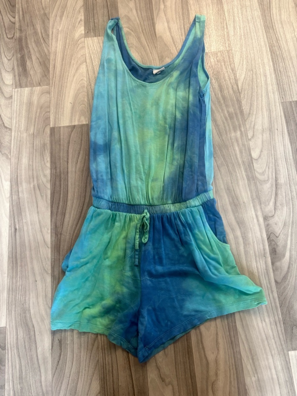 LASCANA Blue Green Tie Dye Sleeveless Romper Size 40 (US Medium)